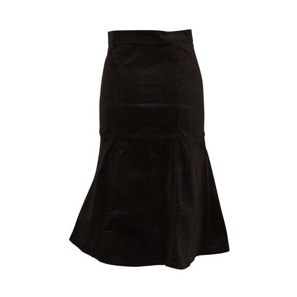 Zadig & Voltaire Fluted Midi Skirt in Brown Cotton - Picture 1 of 5